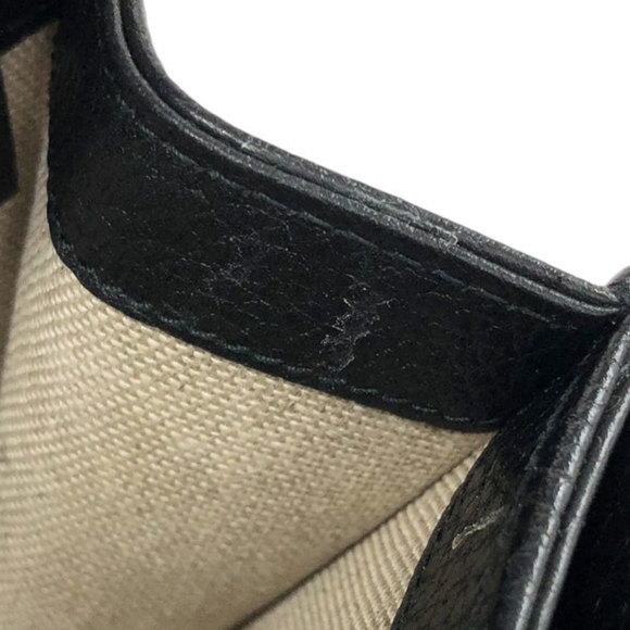 Gucci Interlocking G Chain Shoulder Bag Leather Black - Picture 7 of 10